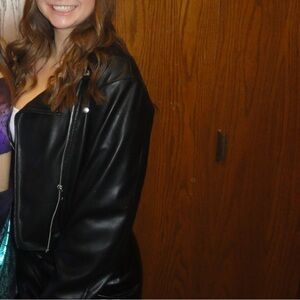 leather jacket black